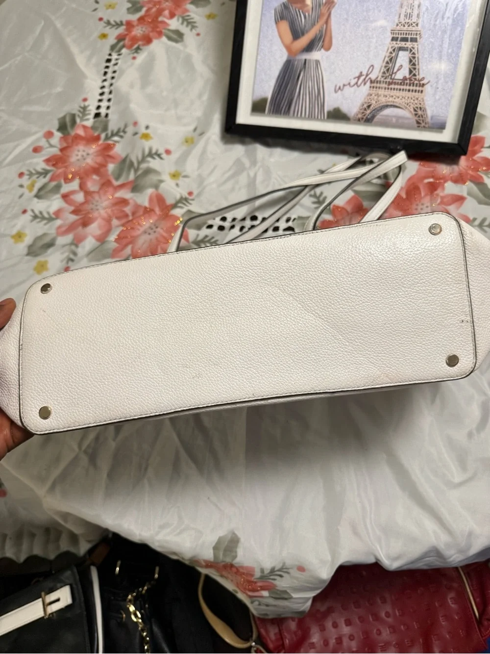 kate spade Cream Leather Shoulder Tote